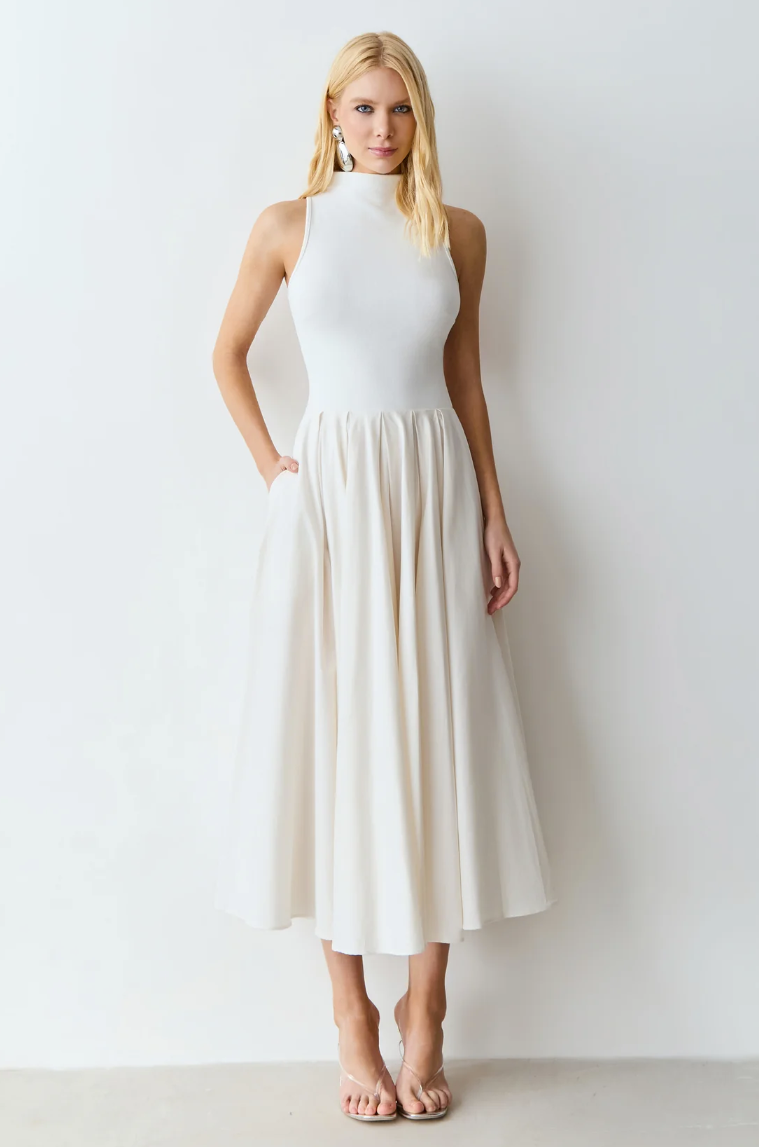 Vestido Midi Gola Alta