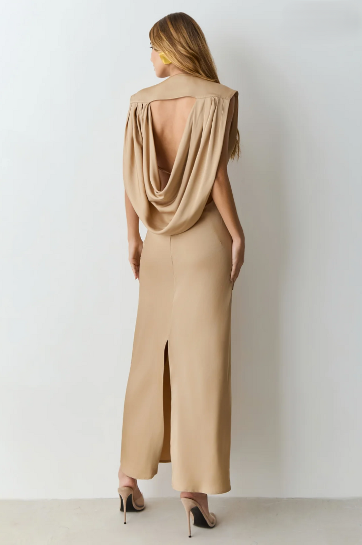 Midi Dress Back Drape