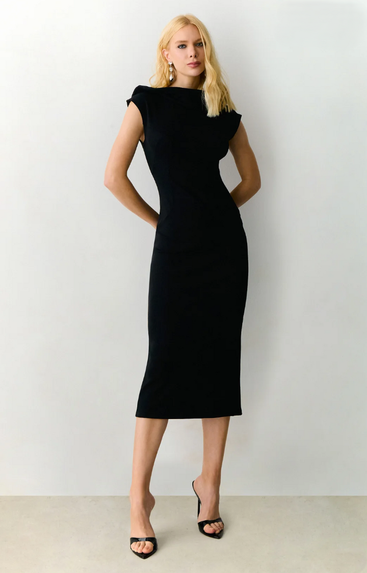 Vestido Midi Recorte Renda
