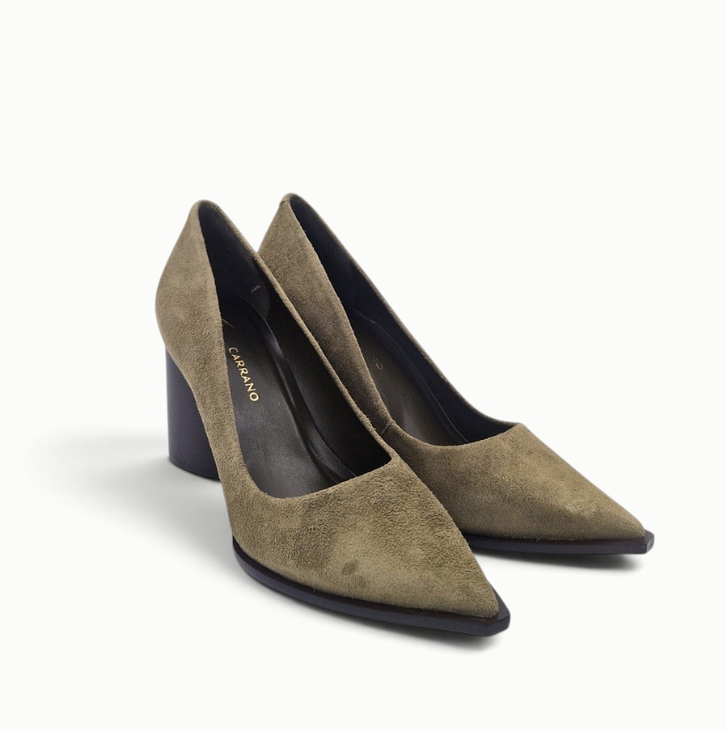 Scarpin Couro Suede Olga