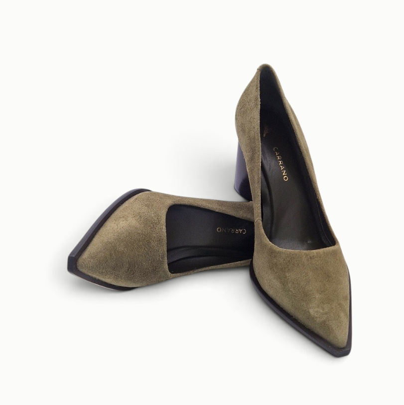 Scarpin Couro Suede Olga