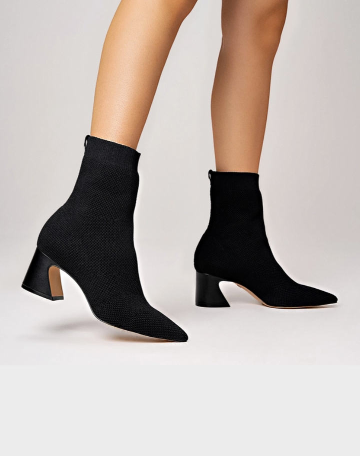 Wave Knit Mid-Heel Boot
