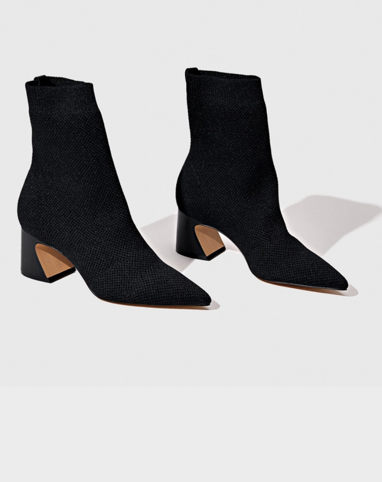 Wave Knit Mid-Heel Boot