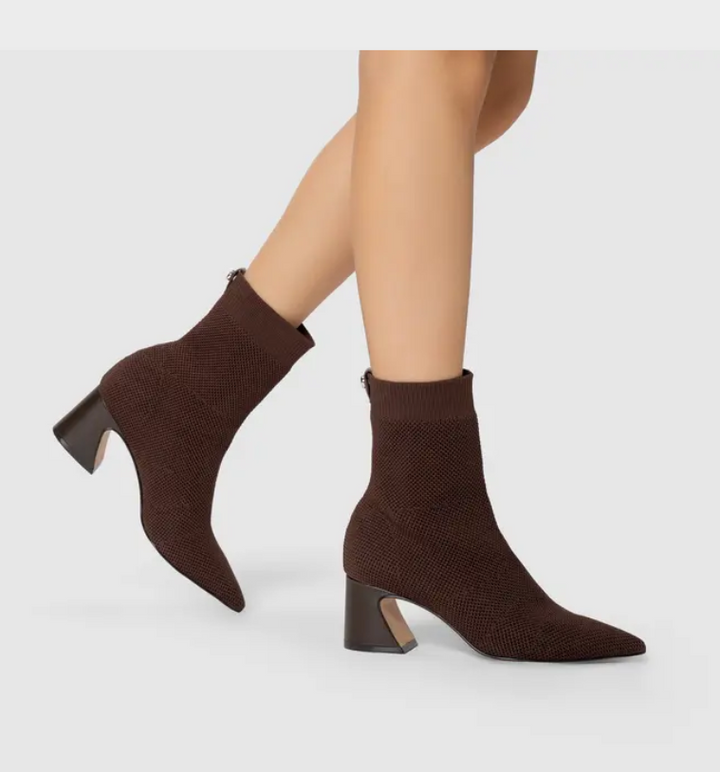 Wave Knit Mid-Heel Boot