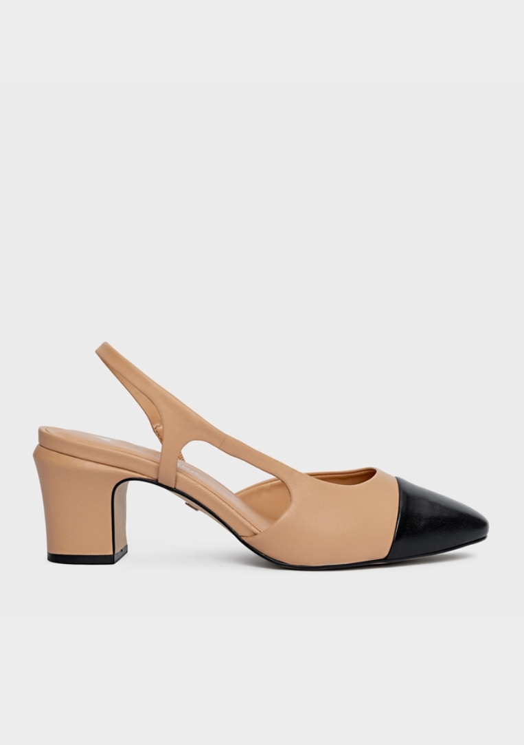 Cap Toe Slingback Pumps