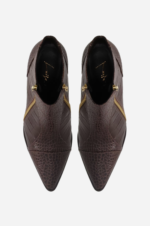 Croco Leather Boots
