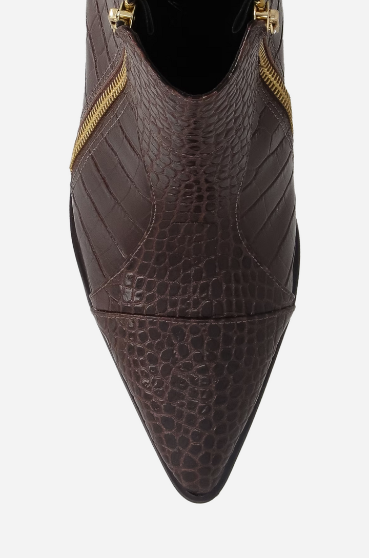 Croco Leather Boots