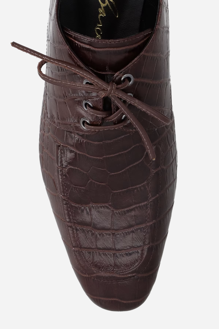 Croco Leather Oxford Loafer