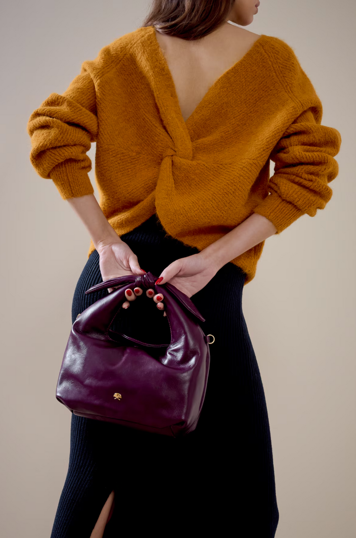 Leather Knot Hobo Bag