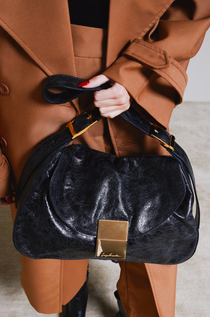 Bolsa Couro Fecho Metálico