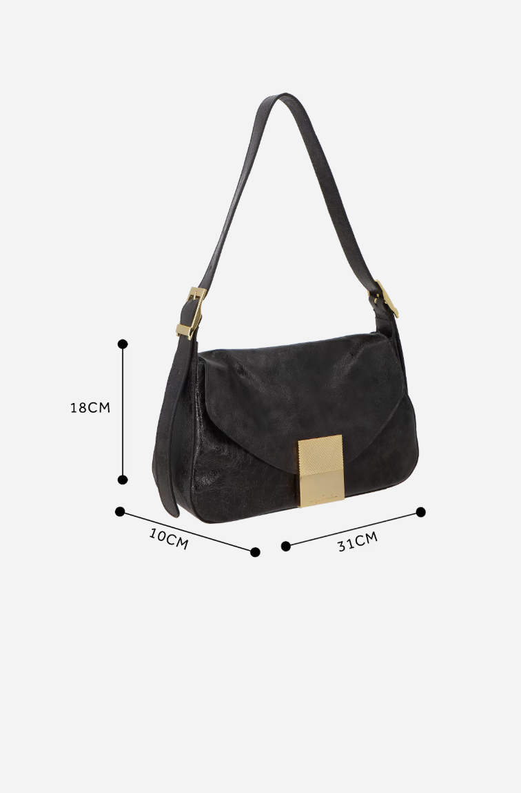 Bolsa Couro Fecho Metálico