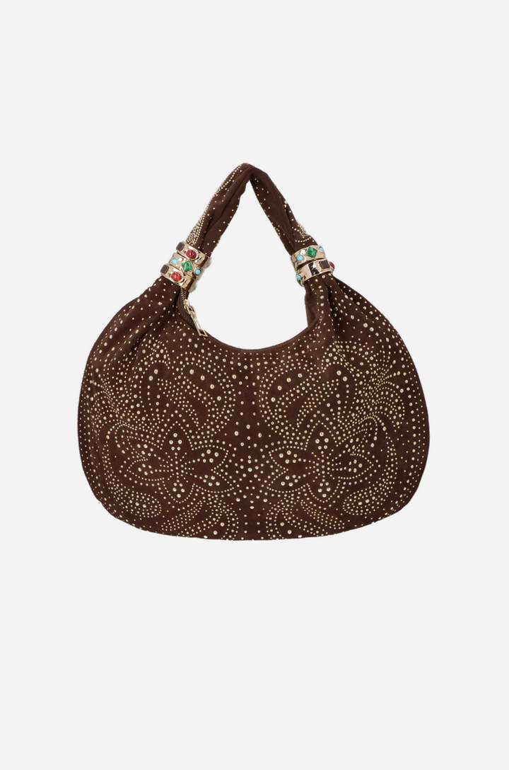 Bolsa Hobo Camurça Aplicações