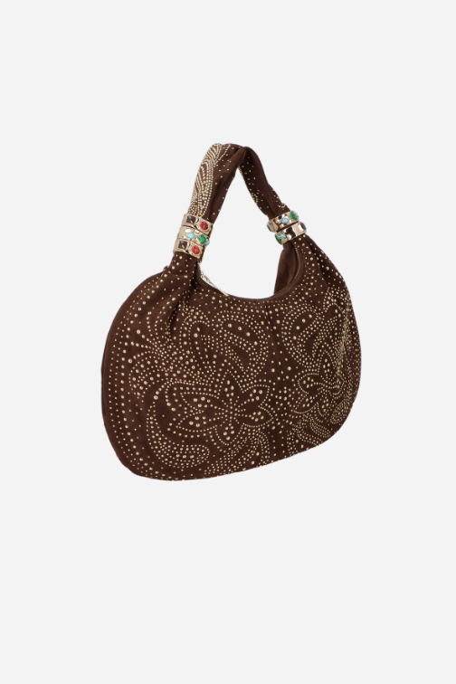 Bolsa Hobo Camurça Aplicações