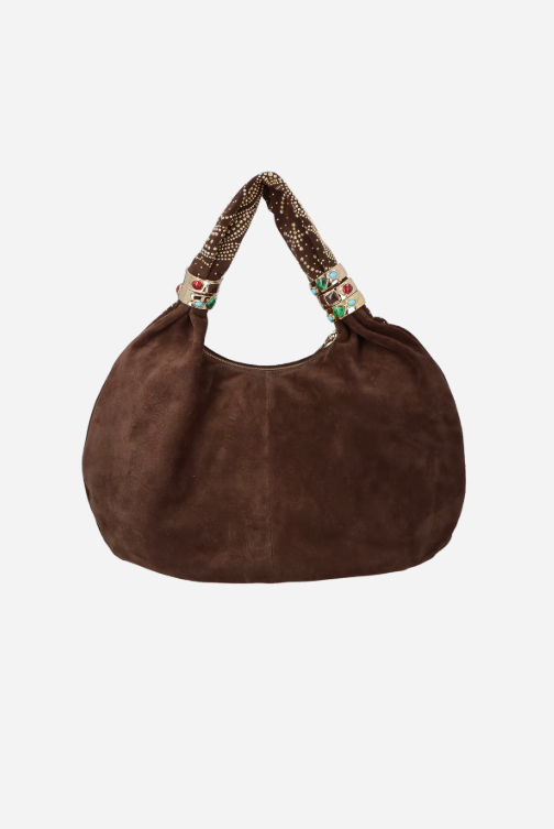 Bolsa Hobo Camurça Aplicações