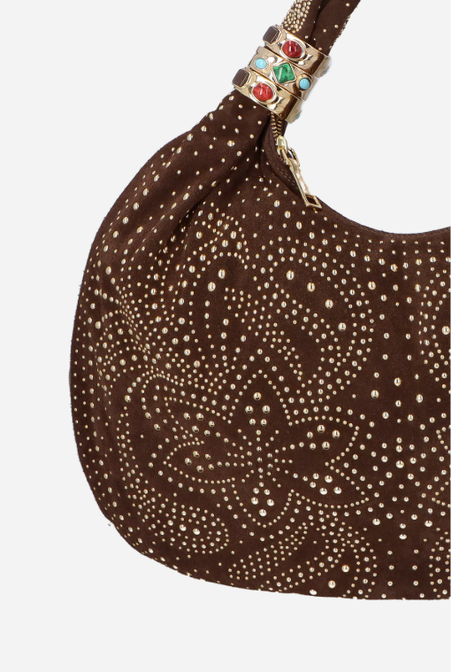 Bolsa Hobo Camurça Aplicações