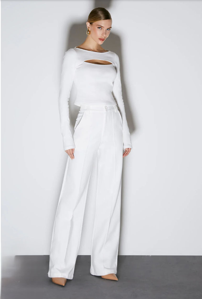 Wide Leg Pants with Stripes