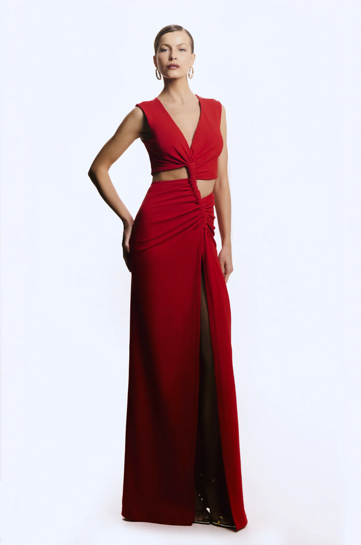 Vestido Longo Drapeado Canaleta