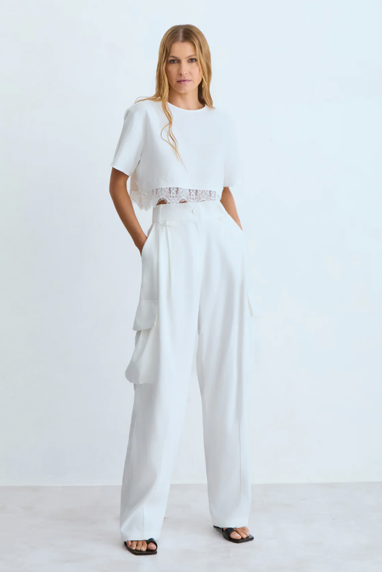 Straight-Leg Trousers with Side Pockets