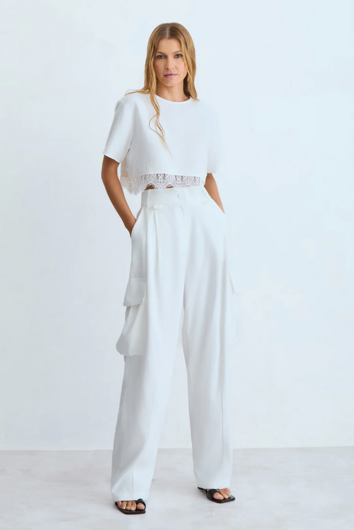 Straight-Leg Trousers with Side Pockets