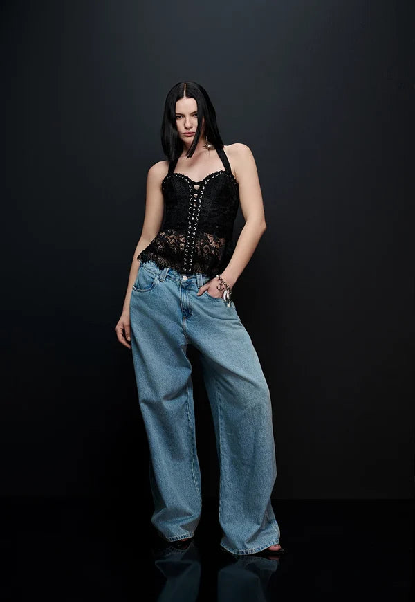 Halter Neck Lace Blouse