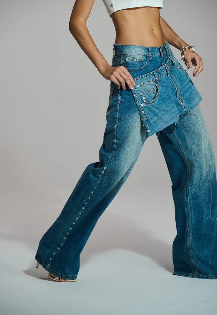 Destroyed Denim Skirt