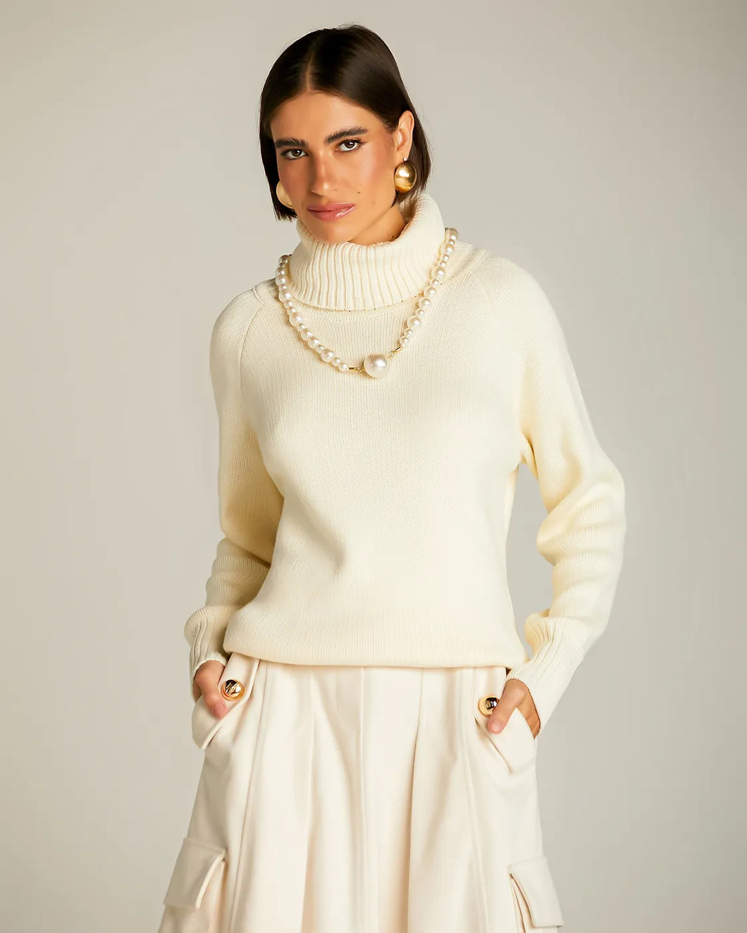 Blusa Tricot Gola Alta Anne Fernandes