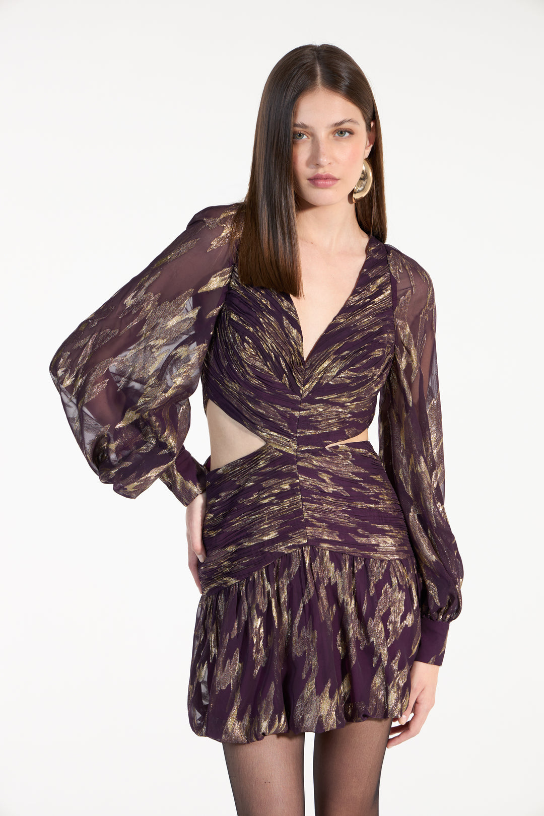 Draped Bubble Mini Dress