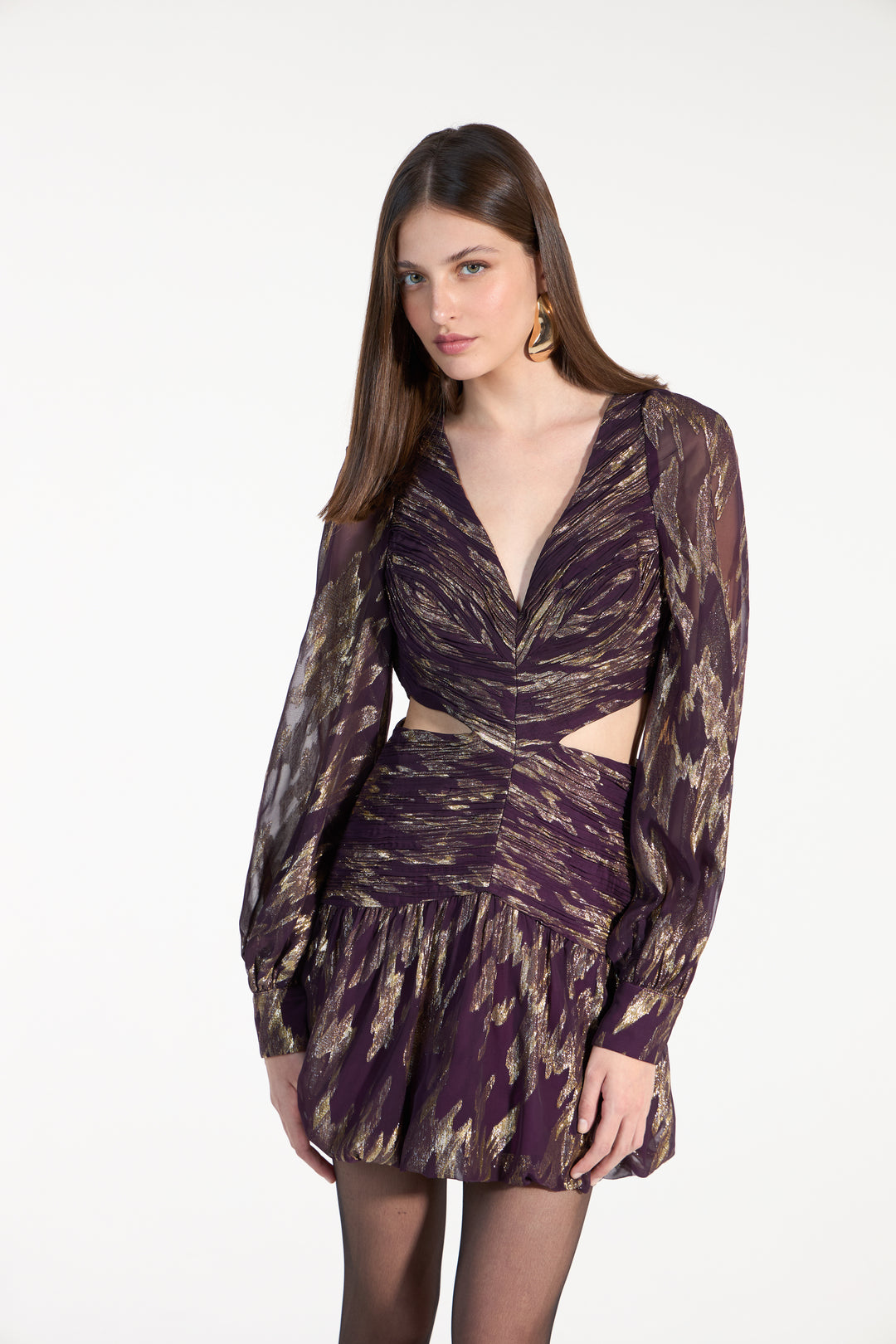Draped Bubble Mini Dress
