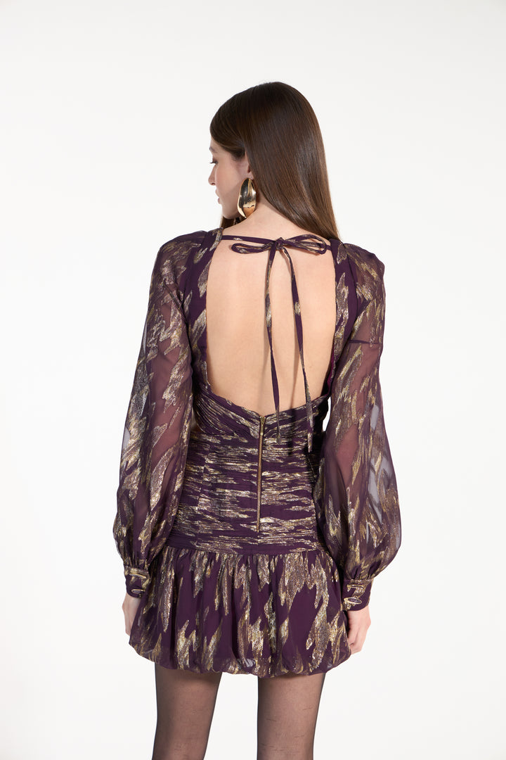 Draped Bubble Mini Dress