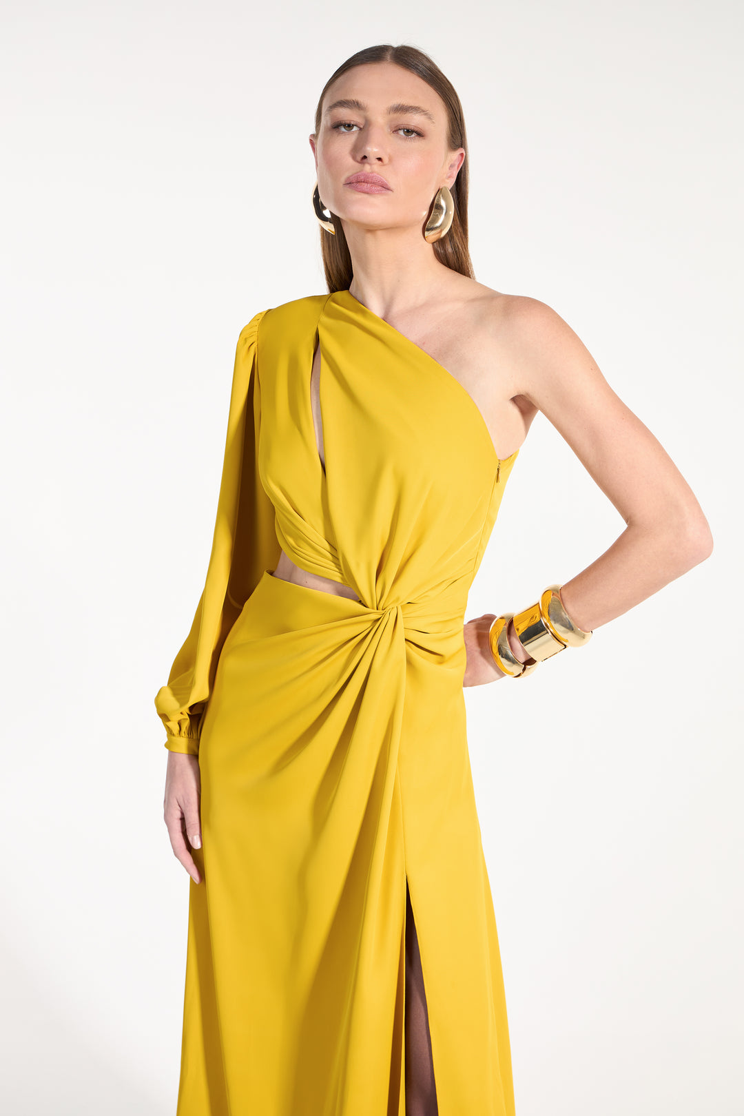 Vestido Longo Nó Assimétrico