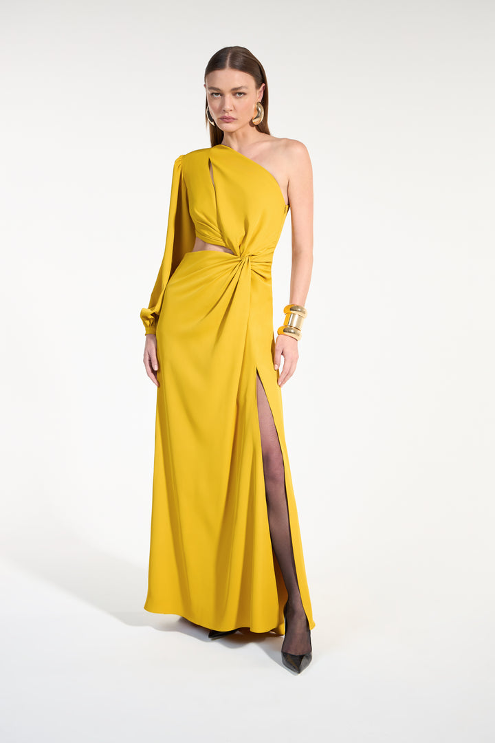 Vestido Longo Nó Assimétrico