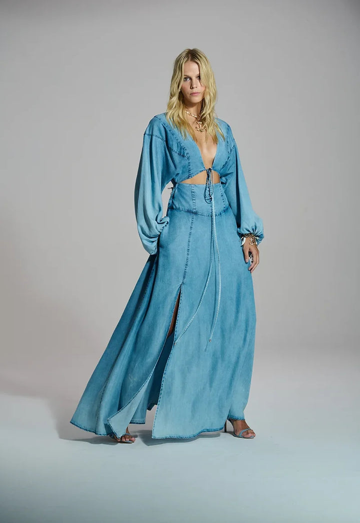 Wide Lyocell Denim Dress