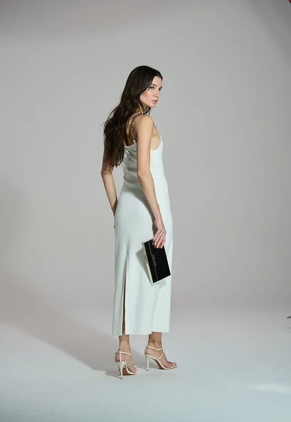 Vestido Midi Alças Metal