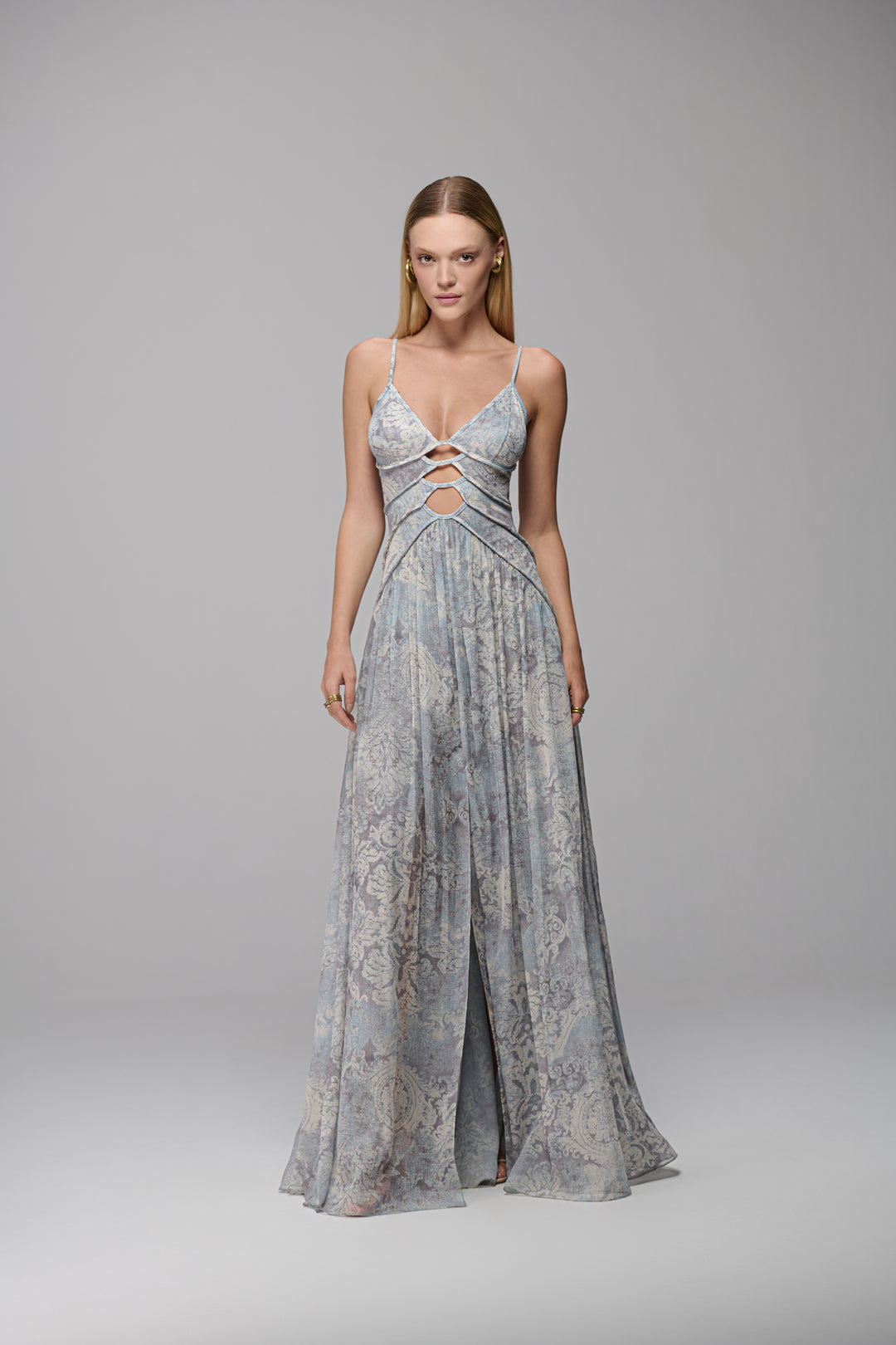 Long Dress with Gathered Skirt