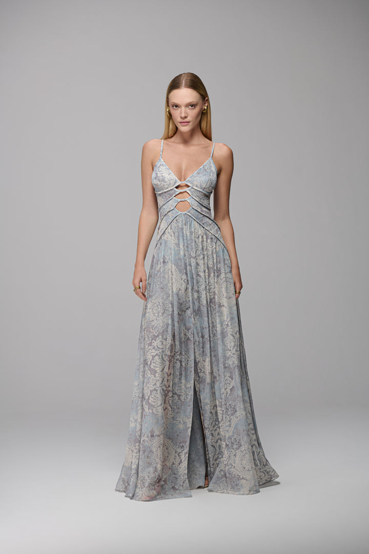 Long Dress with Gathered Skirt