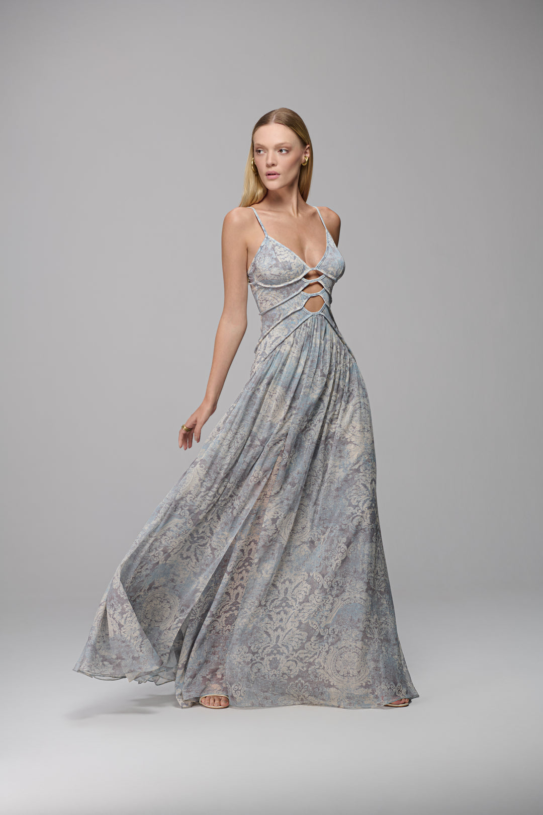 Long Dress with Gathered Skirt
