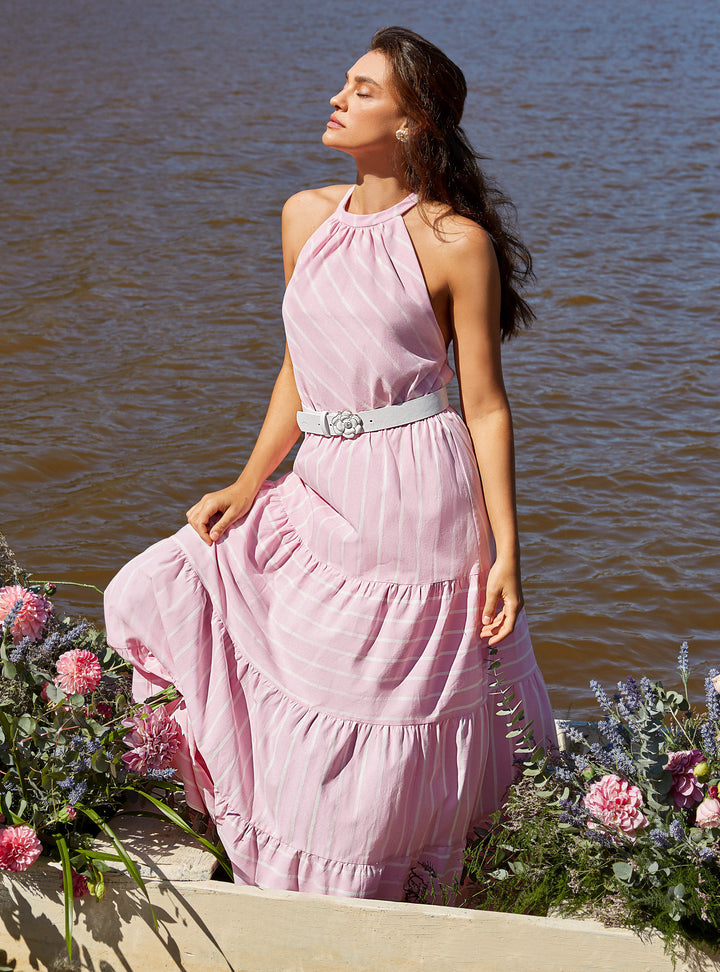 Anne Fernandes Striped Long Dress