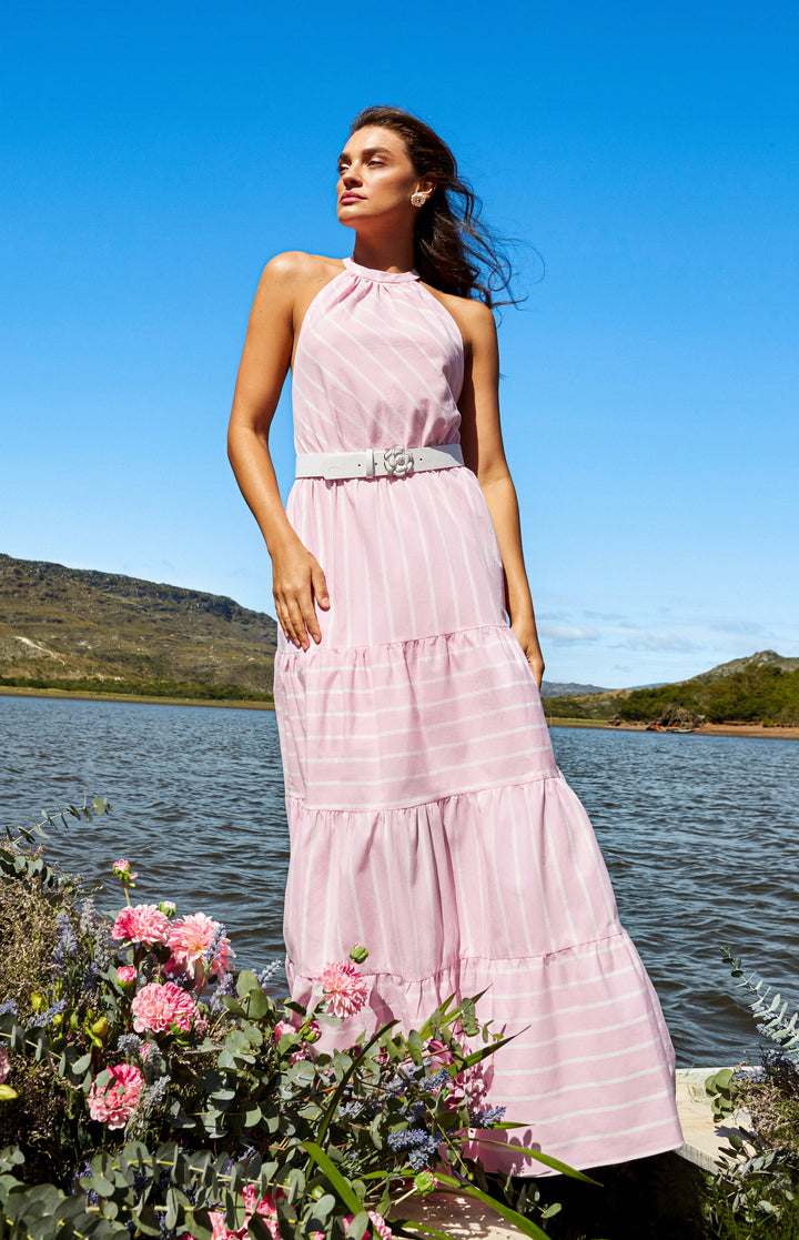 Anne Fernandes Striped Long Dress