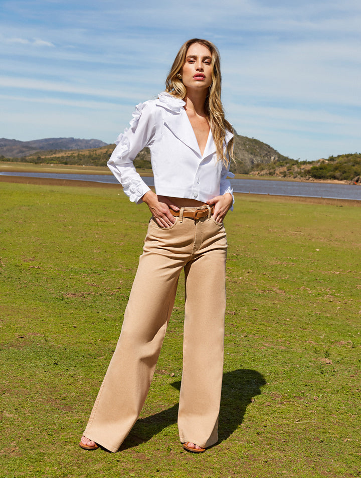 Camisa Cropped Flores Anne Fernandes