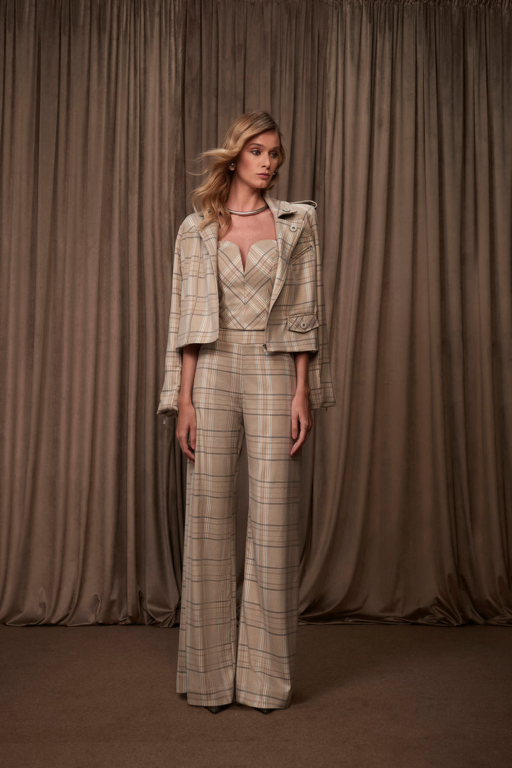 Anne Fernandes Jacket+Cropped Top+Pants Set