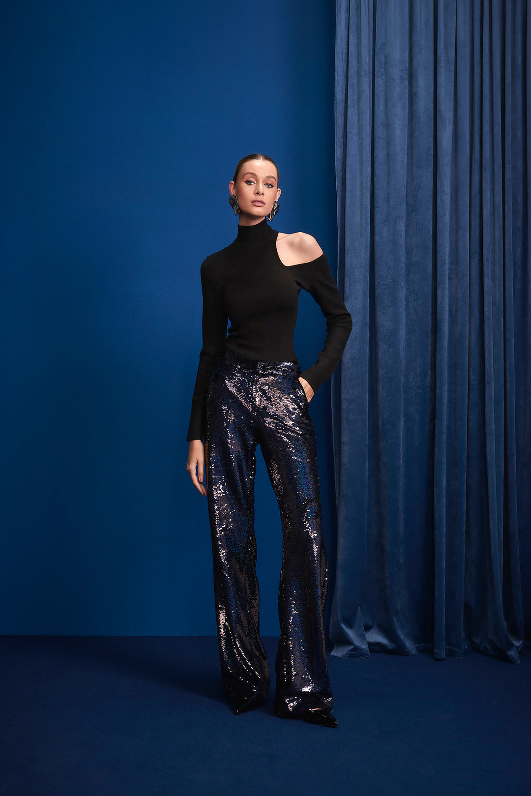 Anne Fernandes Irregular Sequin Trousers