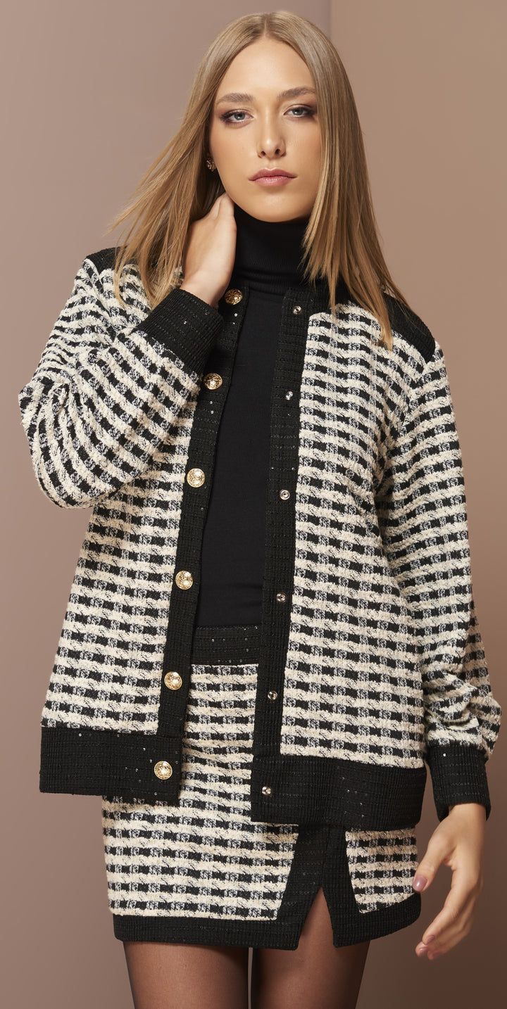 Anne Fernandes Tweed Coat+Skirt Set