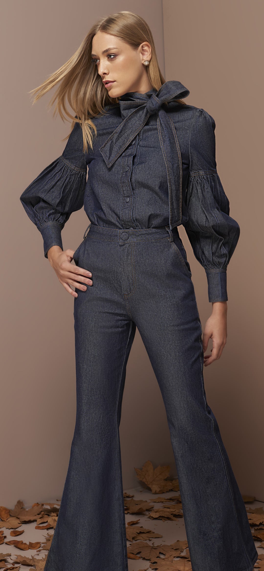 Anne Fernandes Bow Blouse+Pants Set