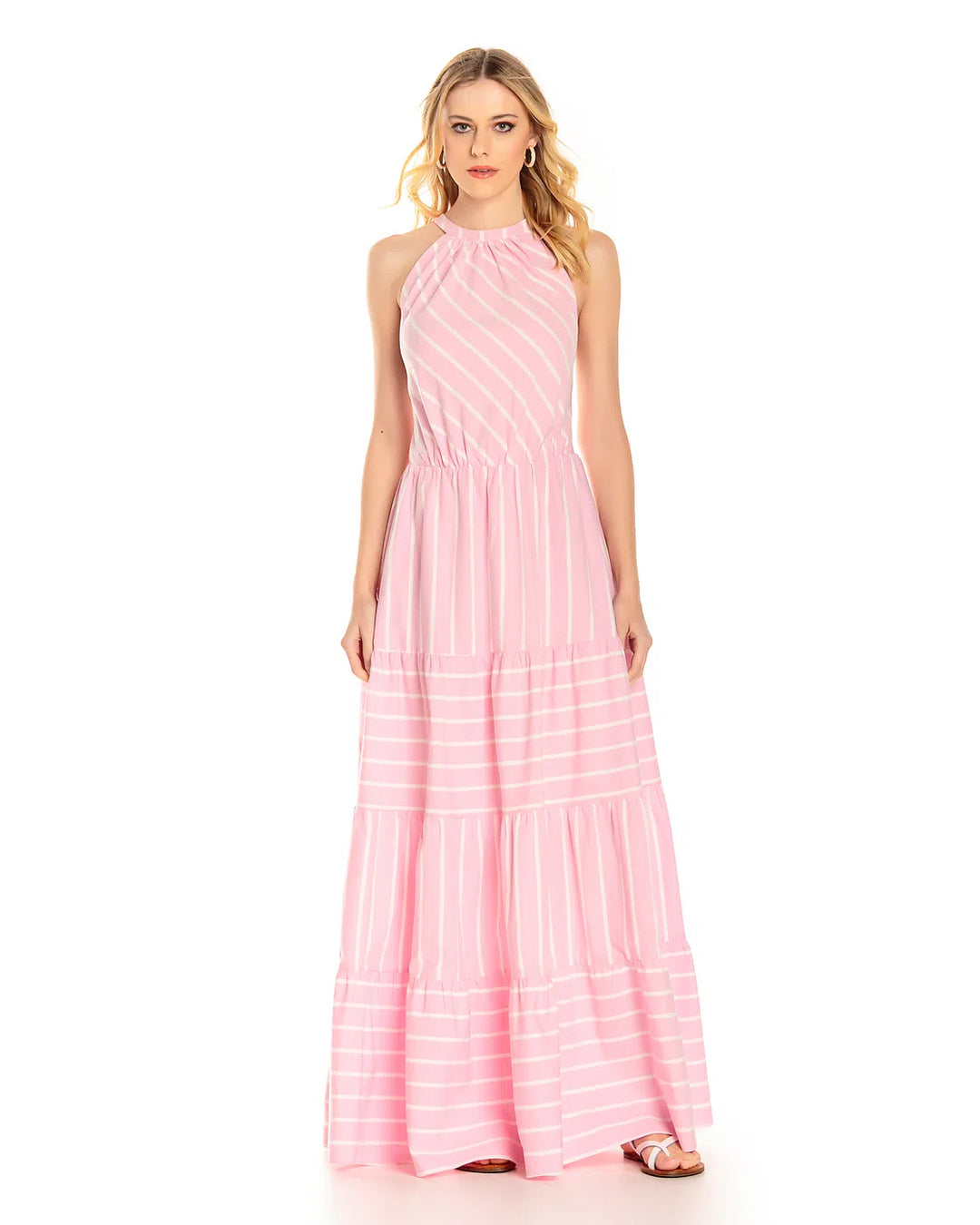 Anne Fernandes Striped Long Dress
