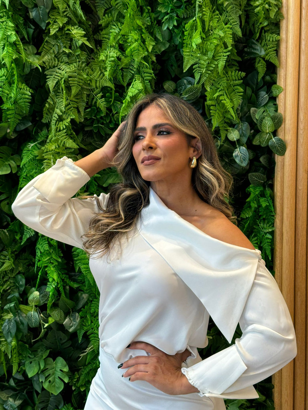 Vestido Cetim Um Ombro Só Caos