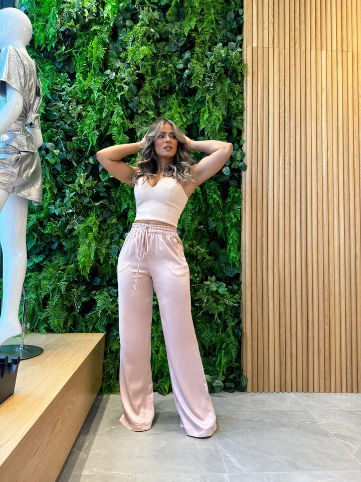 Chaos Elastic Waist Satin Pants
