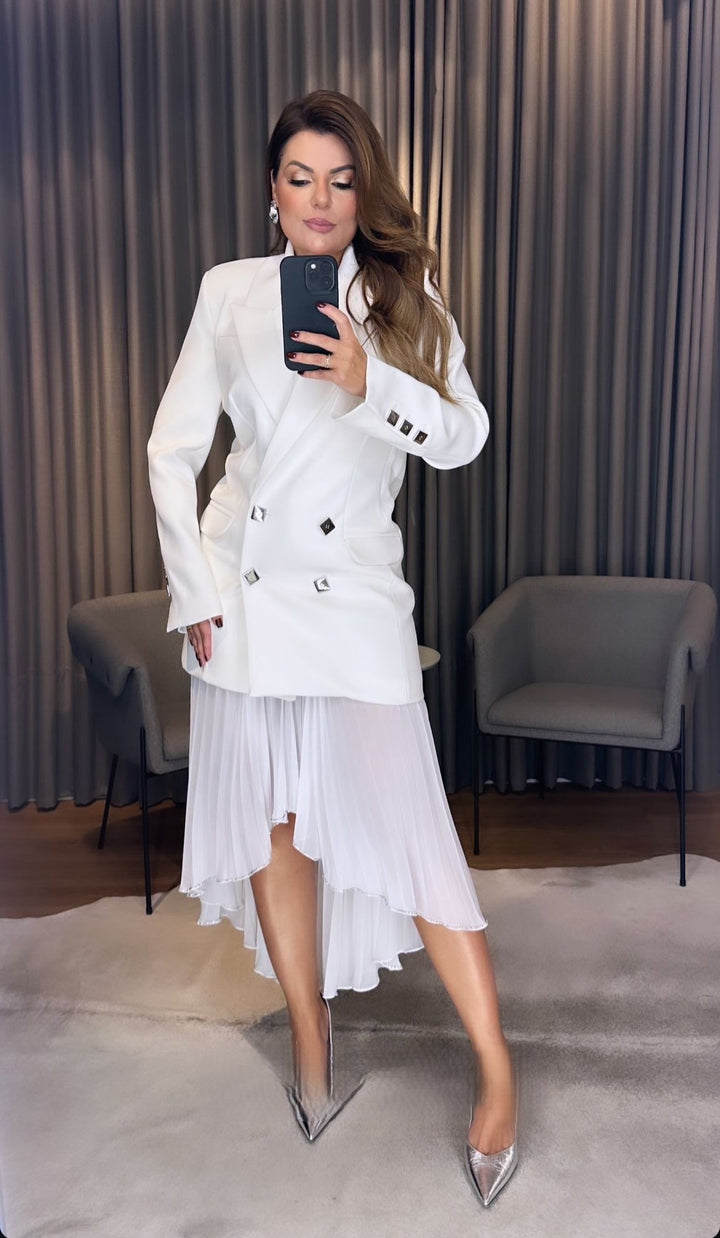 Pleated Dress + Chaos Blazer Set