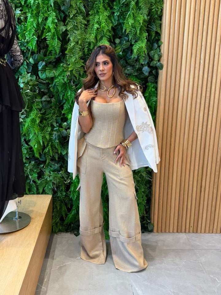 Corset Pespontos Linho