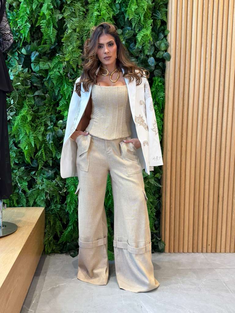 Corset Pespontos Linho