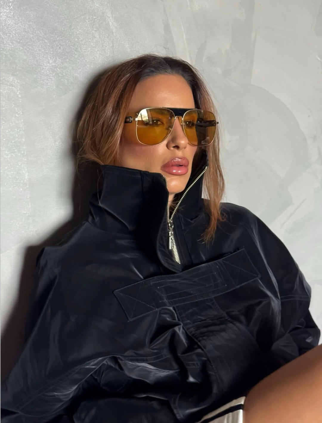 Jaqueta Leather Pespontos